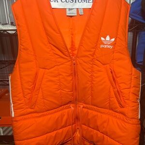 adidas Parley Orange Quilted Puffer Vest